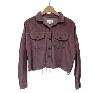 American Eagle Corduroy Cropped Jacket Mauve Button Front Women’s Size XS